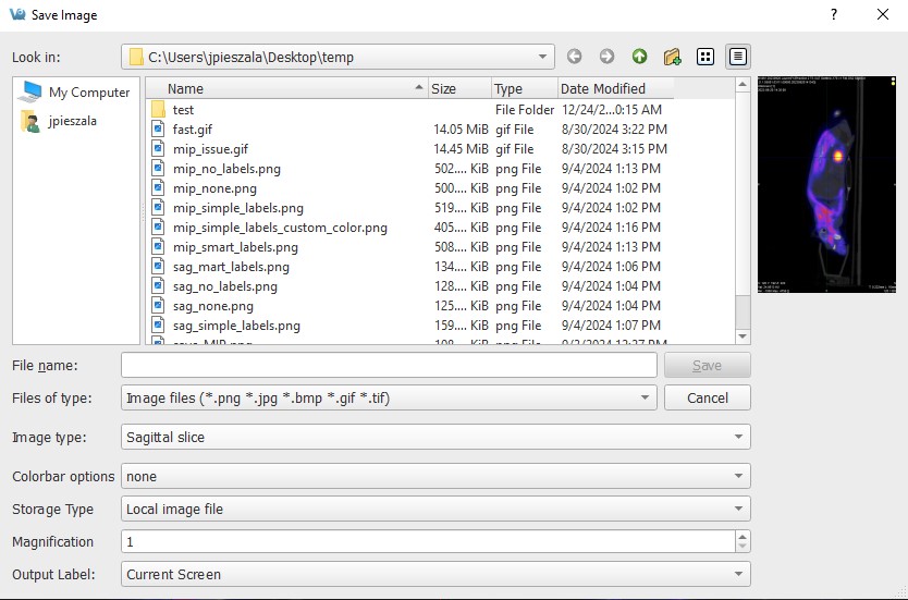 Save Image Window