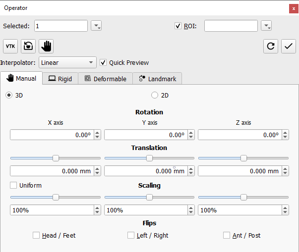 3D and 2D Manual Registration