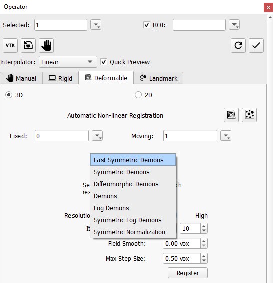 Slice-by-Slice Non-Linear Registration