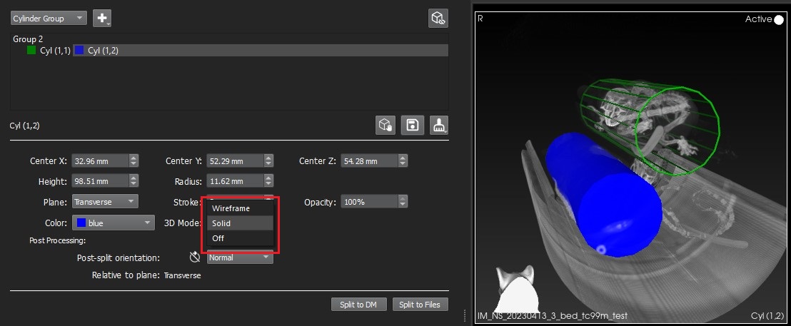 Splitting Operator 3D Render Mode