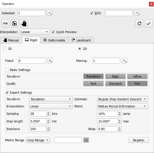 Expert Settings