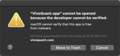 Mac OS Warning